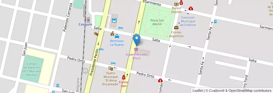 Mapa de ubicacion de Del Super en Argentine, Córdoba, Departamento Punilla, Pedanía Rosario, Municipio De Cosquín, Cosquín.