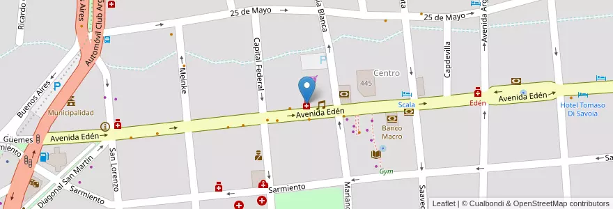 Mapa de ubicacion de Del Super en 阿根廷, Córdoba, Departamento Punilla, Pedanía San Antonio, Municipio De La Falda.