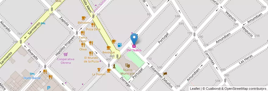 Mapa de ubicacion de Del Teatro en Arjantin, Buenos Aires, Partido De Bahía Blanca, Bahía Blanca.