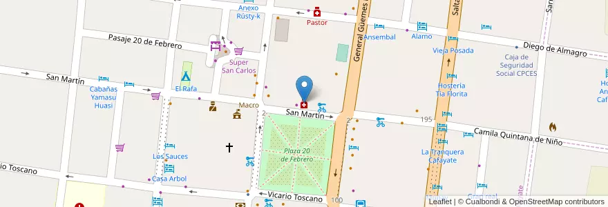 Mapa de ubicacion de Del Valle en Argentine, Salta, Cafayate, Municipio De Cafayate.