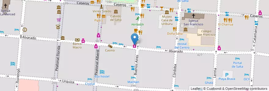 Mapa de ubicacion de Del Valle Jujuy en Arjantin, Salta, Capital, Municipio De Salta, Salta.