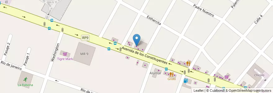 Mapa de ubicacion de Delantero Bateria en Argentina, Buenos Aires, Partido De Tigre, General Pacheco.