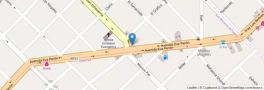 Mapa de ubicacion de Delantero en Arjantin, Buenos Aires, Partido De Merlo.