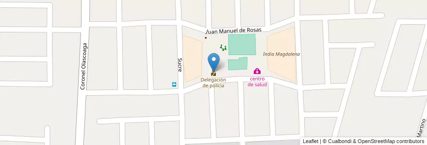 Mapa de ubicacion de Delegación de policía en Argentina, Chile, Mendoza, Departamento Las Heras, Distrito El Resguardo.