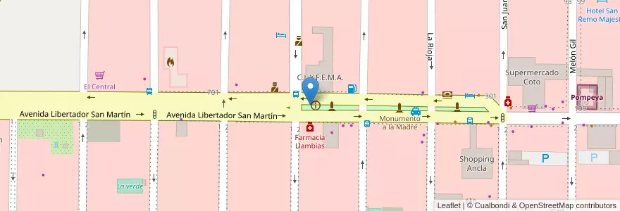 Mapa de ubicacion de Delegacion municipal en Argentinië, Buenos Aires, Partido De La Costa, Mar De Ajó.