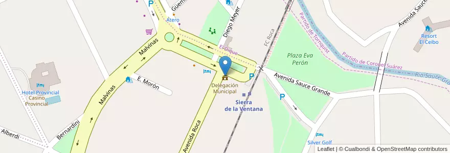 Mapa de ubicacion de Delegación Municipal en Arjantin, Buenos Aires, Partido De Tornquist.