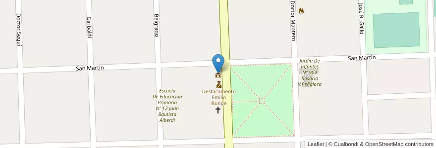 Mapa de ubicacion de Delegación Municipal en Arjantin, Buenos Aires, Partido De General Villegas.