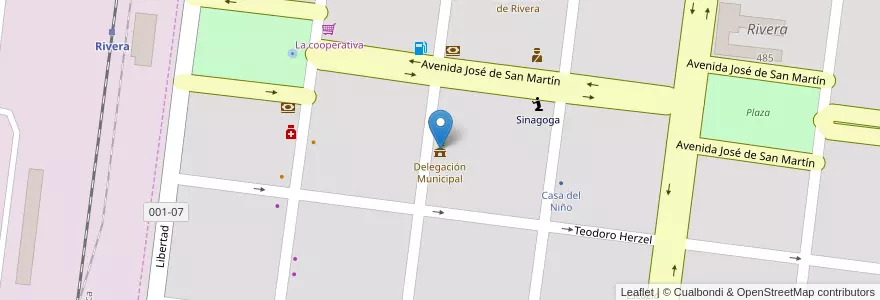 Mapa de ubicacion de Delegación Municipal en Argentina, Provincia Di Buenos Aires, Partido De Adolfo Alsina.