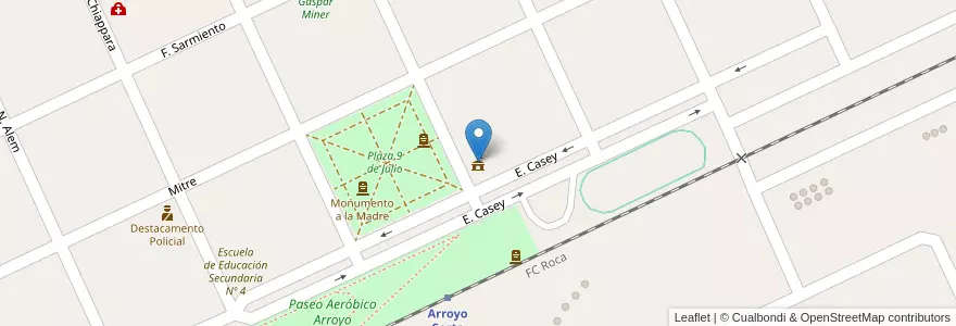 Mapa de ubicacion de Delegación Municipal Arroyo Corto en Arjantin, Buenos Aires, Partido De Saavedra.