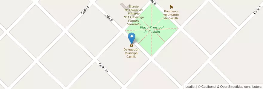 Mapa de ubicacion de Delegación Municipal Castilla en Argentina, Provincia Di Buenos Aires, Partido De Chacabuco.