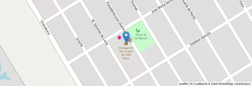Mapa de ubicacion de Delegación Municipal de Villa Rosa en Arjantin, Buenos Aires, Partido Del Pilar, Villa Rosa.