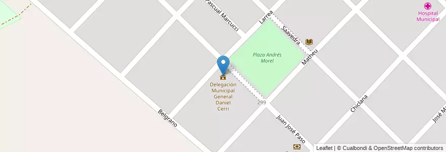 Mapa de ubicacion de Delegación Municipal General Daniel Cerri en Arjantin, Buenos Aires, Partido De Bahía Blanca, General Daniel Cerri.