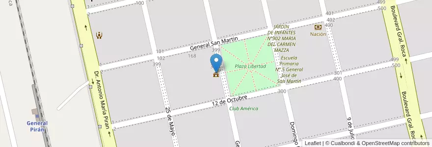 Mapa de ubicacion de Delegación Municipal General Pirán en 阿根廷, 布宜诺斯艾利斯省, Partido De Mar Chiquita.