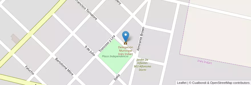 Mapa de ubicacion de Delegación Municipal Inés Indart en Arjantin, Buenos Aires, Partido De Salto, Inés Indart.