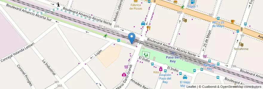 Mapa de ubicacion de Delegación municipal Paso del Rey en Argentinië, Buenos Aires, Partido De Moreno, Partido De Merlo, Merlo.