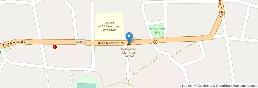 Mapa de ubicacion de Delegacion Municipal Pinchas en アルゼンチン, ラ・リオハ州, Departamento Castro Barros.
