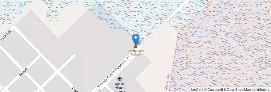 Mapa de ubicacion de Delegación Policial en Аргентина, Буэнос-Айрес, Partido De Coronel De Marina Leonardo Rosales, Villa Del Mar.