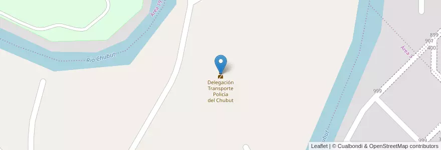 Mapa de ubicacion de Delegación Transporte Policía del Chubut en Arjantin, Chubut, Departamento Rawson, Rawson.