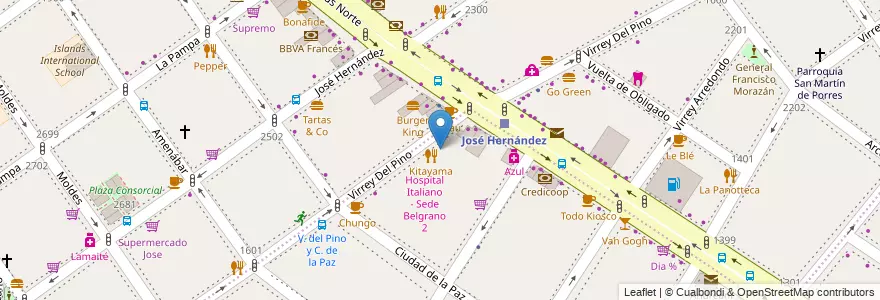 Mapa de ubicacion de Delfi, Colegiales en 아르헨티나, Ciudad Autónoma De Buenos Aires, 부에노스아이레스, Comuna 13.