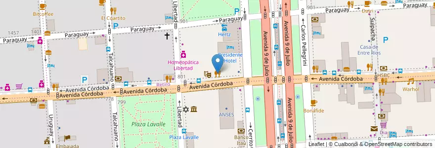 Mapa de ubicacion de Delhi Mahal, Retiro en アルゼンチン, Ciudad Autónoma De Buenos Aires, Comuna 1, ブエノスアイレス.