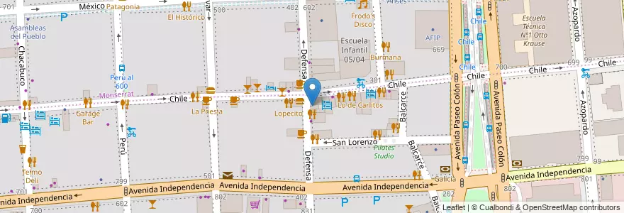 Mapa de ubicacion de Delhi Masala, San Telmo en الأرجنتين, Ciudad Autónoma De Buenos Aires, Comuna 1, Buenos Aires.