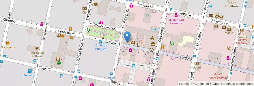 Mapa de ubicacion de Deli Bar & take away en アルゼンチン, サンタフェ州, Departamento Rosario, Municipio De Rosario, ロサリオ.