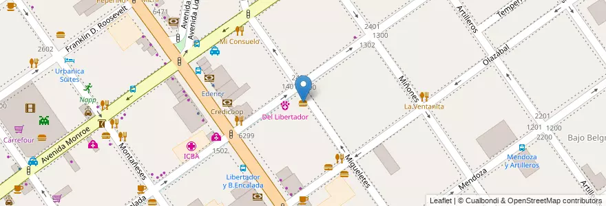 Mapa de ubicacion de Deli Store, Belgrano en Аргентина, Буэнос-Айрес, Буэнос-Айрес, Comuna 13.