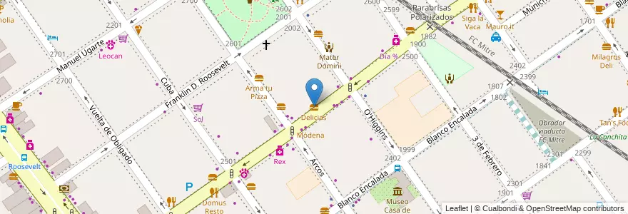 Mapa de ubicacion de Delicias, Belgrano en Аргентина, Буэнос-Айрес, Буэнос-Айрес, Comuna 13.