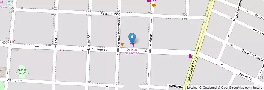 Mapa de ubicacion de Delicias de Campo en Argentine, Chili, Mendoza, Departamento Guaymallén, Distrito San José.