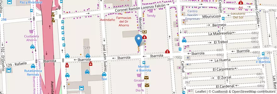 Mapa de ubicacion de Delicias, Liniers en 阿根廷, Ciudad Autónoma De Buenos Aires, Comuna 9, 布宜诺斯艾利斯.
