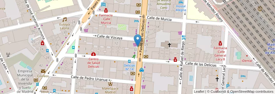 Mapa de ubicacion de DELICIAS, PASEO, DE LAS,30 en Spanien, Autonome Gemeinschaft Madrid, Autonome Gemeinschaft Madrid, Área Metropolitana De Madrid Y Corredor Del Henares, Madrid.