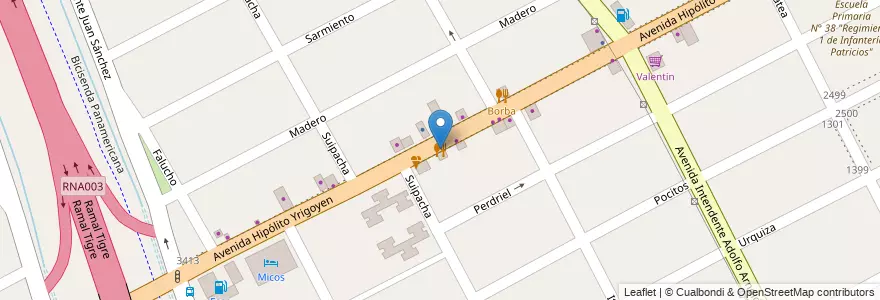 Mapa de ubicacion de Delicias en Arjantin, Buenos Aires, Partido De San Fernando, San Fernando.