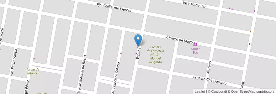 Mapa de ubicacion de Deliciou's en アルゼンチン, サンティアゴ・デル・エステロ州, Departamento Choya, Frías.