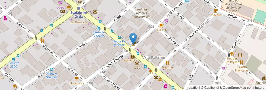 Mapa de ubicacion de Delicity, Palermo en アルゼンチン, Ciudad Autónoma De Buenos Aires, ブエノスアイレス, Comuna 14.