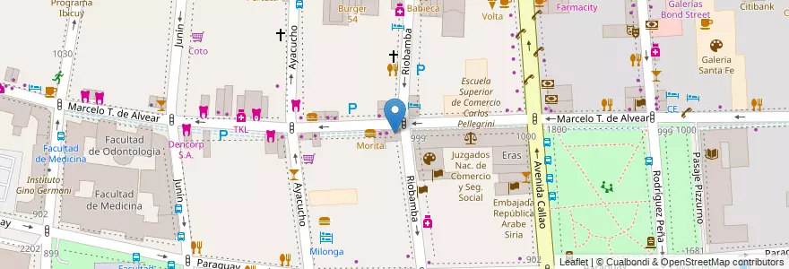 Mapa de ubicacion de Delicity, Recoleta en Аргентина, Буэнос-Айрес, Comuna 2, Буэнос-Айрес.