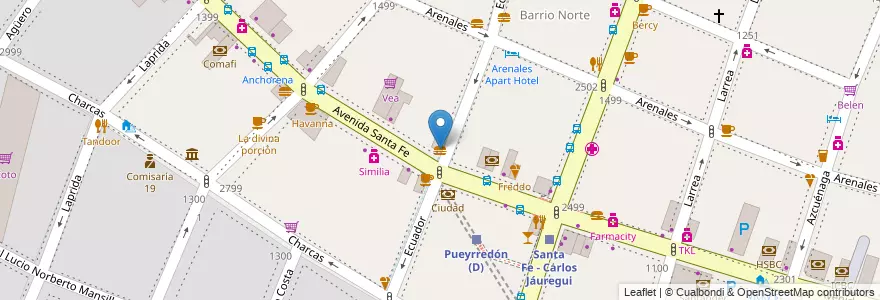 Mapa de ubicacion de Delicity, Recoleta en Argentinië, Ciudad Autónoma De Buenos Aires, Comuna 2, Buenos Aires.