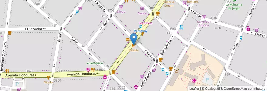 Mapa de ubicacion de Delicity, Recoleta en Arjantin, Ciudad Autónoma De Buenos Aires, Buenos Aires, Comuna 14.