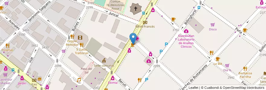 Mapa de ubicacion de Delicity, Recoleta en アルゼンチン, Ciudad Autónoma De Buenos Aires, Comuna 2, ブエノスアイレス.