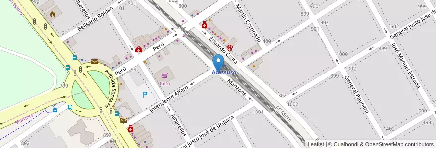 Mapa de ubicacion de DeliClub en Argentina, Buenos Aires, Partido De San Isidro, Acassuso.
