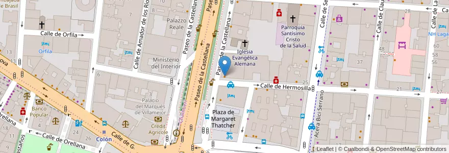 Mapa de ubicacion de Delina's en 西班牙, Comunidad De Madrid, Comunidad De Madrid, Área Metropolitana De Madrid Y Corredor Del Henares, Madrid.