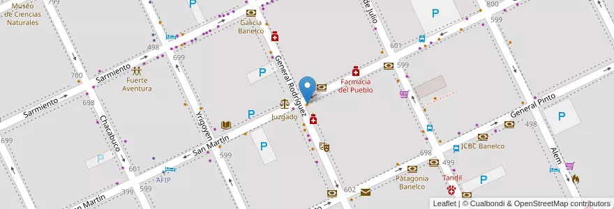 Mapa de ubicacion de Dell' Prini Bar en Argentina, Provincia Di Buenos Aires, Partido De Tandil, Tandil.