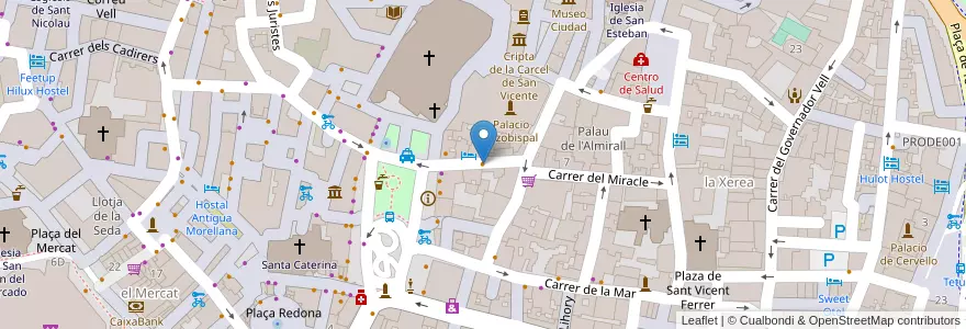 Mapa de ubicacion de Dels Cabillers en İspanya, Comunitat Valenciana, València / Valencia, Comarca De València, València.