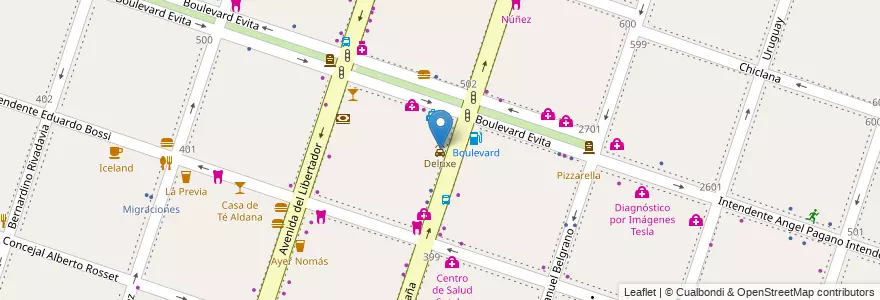 Mapa de ubicacion de Deluxe en Arjantin, Buenos Aires, Partido De Moreno, Moreno.