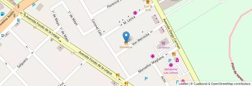 Mapa de ubicacion de Demetria en Arjantin, Buenos Aires, Partido De San Isidro, San Isidro.