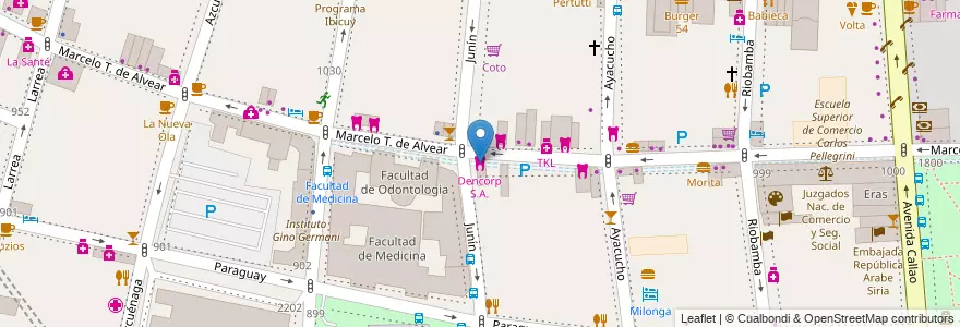 Mapa de ubicacion de Dencorp S.A., Recoleta en Argentinië, Ciudad Autónoma De Buenos Aires, Comuna 2, Buenos Aires.