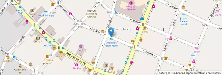 Mapa de ubicacion de Dental assistance, Recoleta en アルゼンチン, Ciudad Autónoma De Buenos Aires, Comuna 2, ブエノスアイレス.