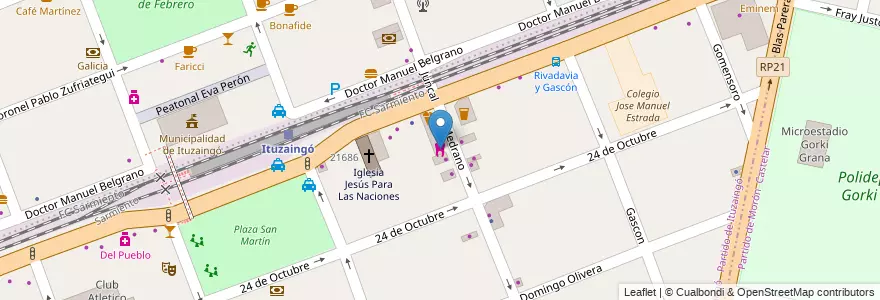 Mapa de ubicacion de Dental Moron en Argentinië, Buenos Aires, Partido De Ituzaingó, Ituzaingó.