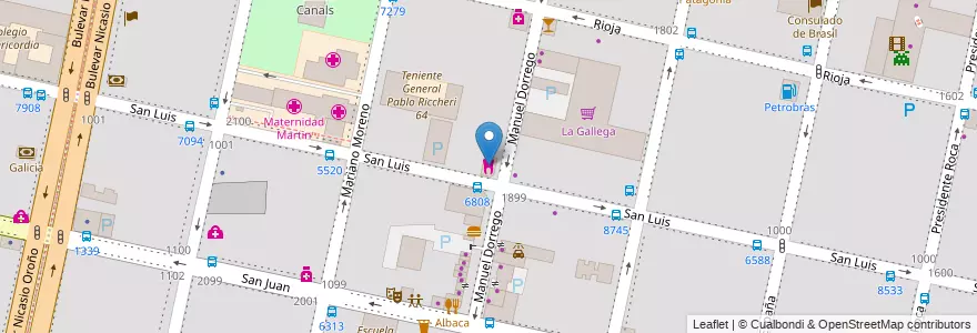 Mapa de ubicacion de Dental Total en Argentinien, Santa Fe, Departamento Rosario, Municipio De Rosario, Rosario.