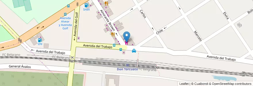 Mapa de ubicacion de Dental Total en アルゼンチン, ブエノスアイレス州, Don Torcuato.