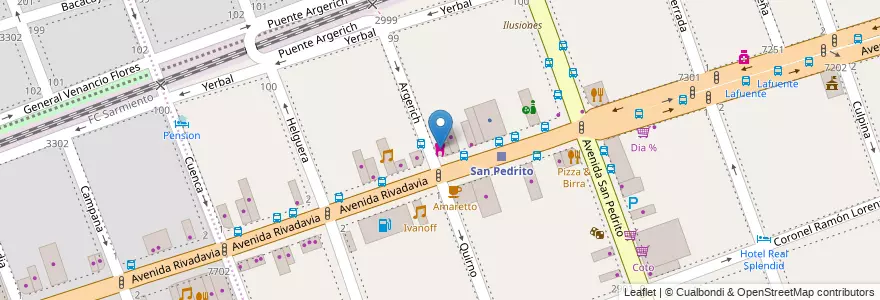 Mapa de ubicacion de Dental Total, Flores en アルゼンチン, Ciudad Autónoma De Buenos Aires, Comuna 7, ブエノスアイレス.
